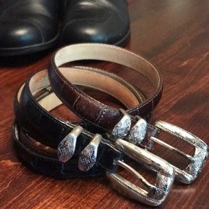 belts one black one brown sz32 EUC